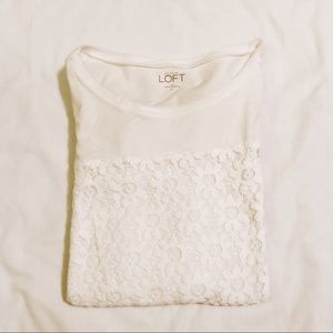 Loft 3/4 Sleeved Lacy Cotton Shirt